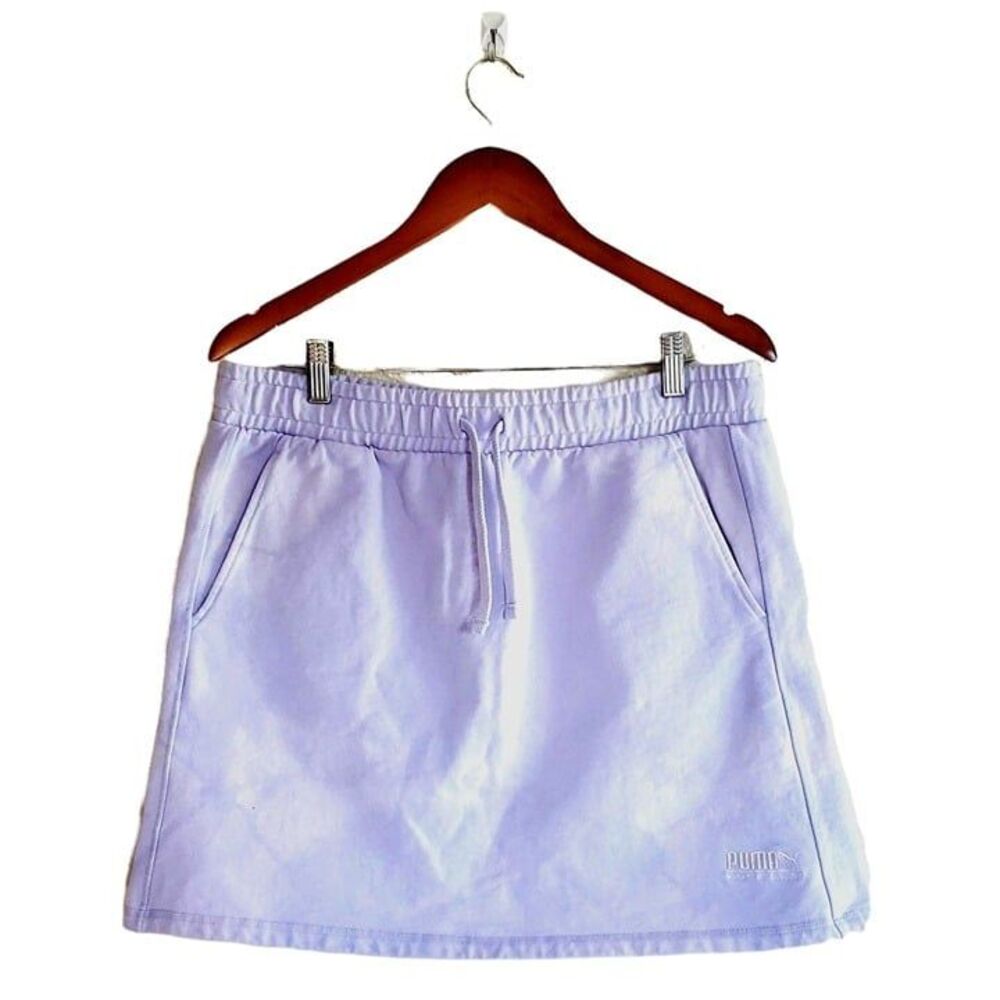 Puma Womens Skirt Purple L Active with Pockets Drawstring Mini New
